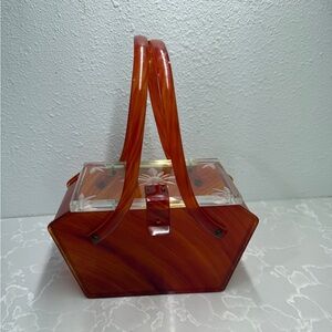 1950’s Era Lucite Handbag with Floral Accents